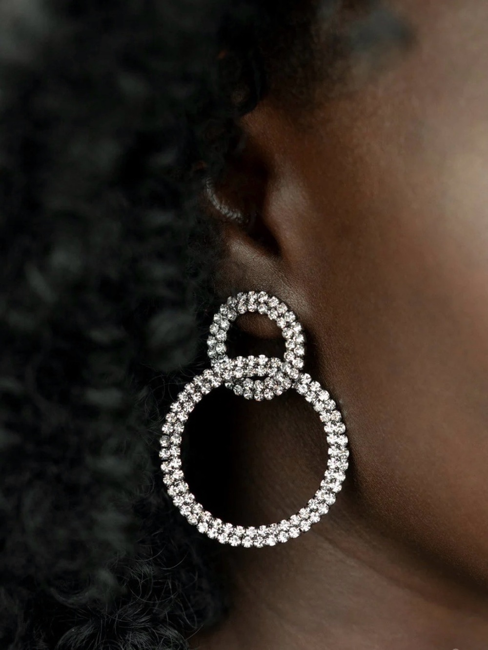 Intensely Icy White Post Earring